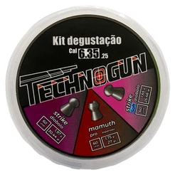 Chumbinho Technogun Kit Degustação 6.35mm - Strike Diabolô, Mamuth Pro, Strike Diabolô Soft - 180un