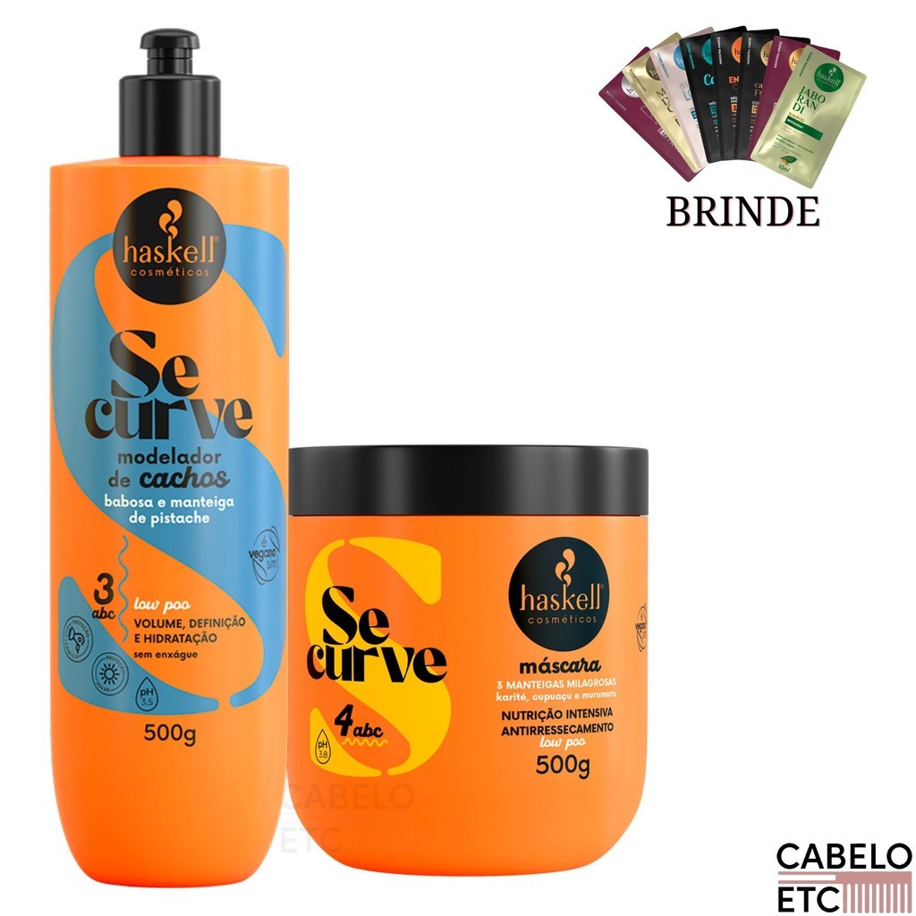 Kit Modelador de Cachos + Máscara 3 Manteigas Se Curve - 500g - Haskell