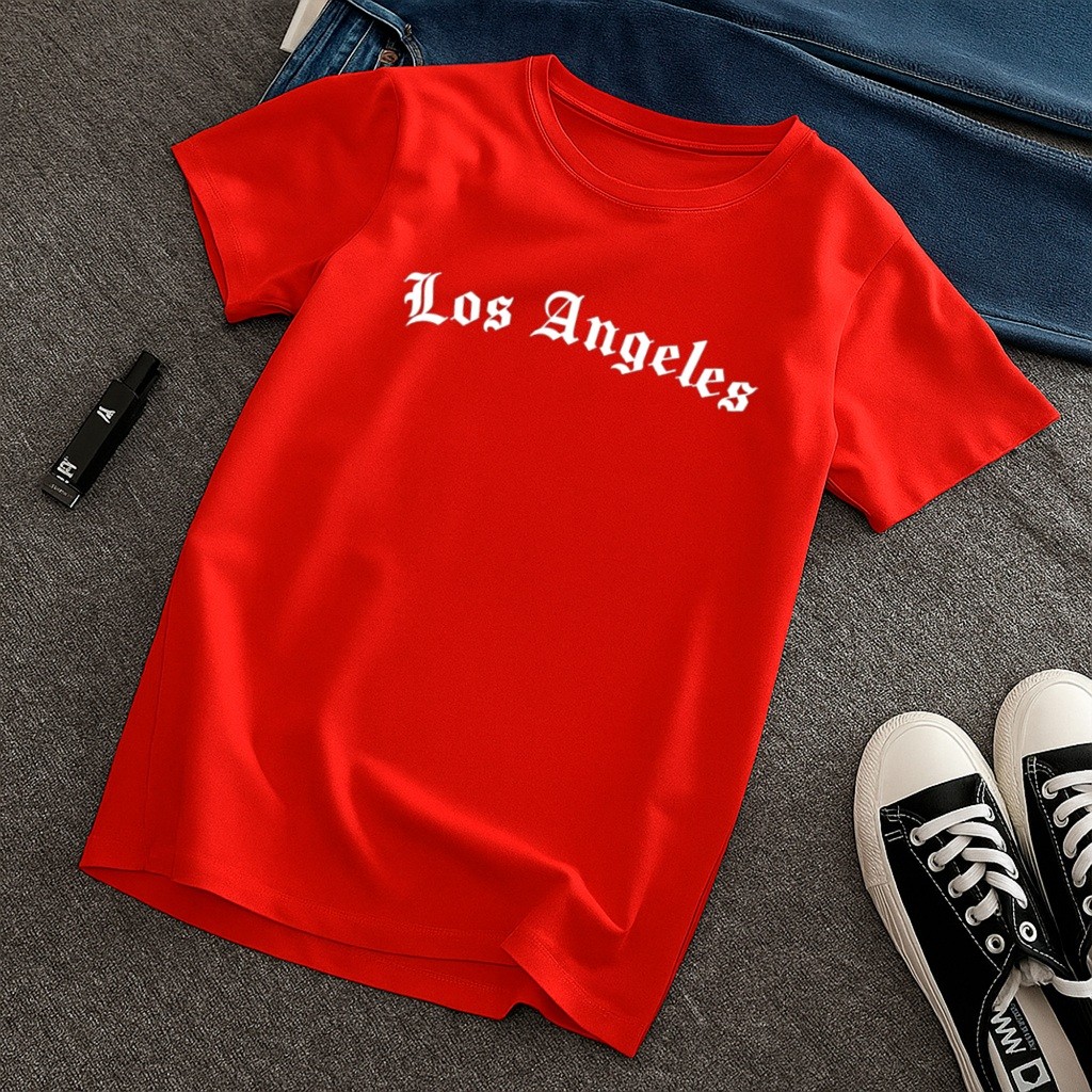 Camiseta 100% Algodão Los Angeles Estilosa Streetwear Unissex Infantil Juvenil