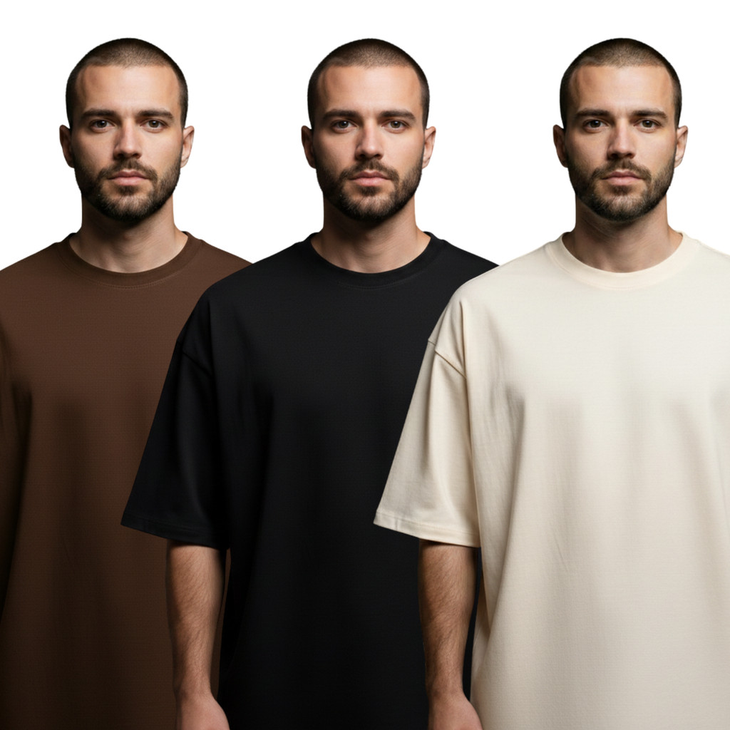 Kit 3 Camisetas Oversized Lisa Jovem Street Streetwear Confort Premium Academia