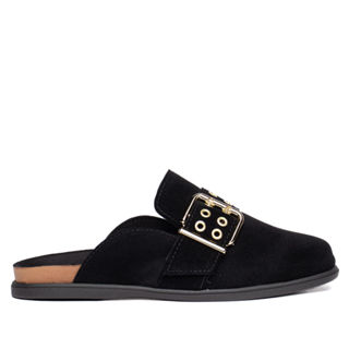 Mule Feminino Moleca Fivela Camurça Preto em Oferta na Shopee