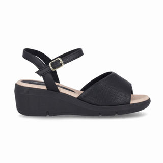 Sandália Cecilia Anabela Médio Preto em Oferta na Shopee