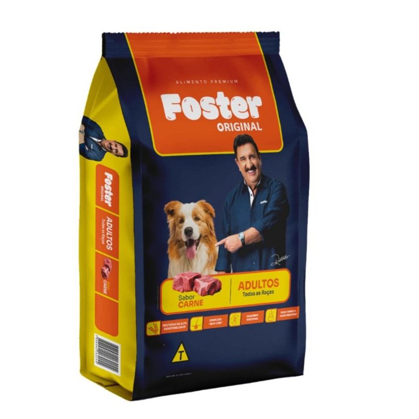 Ração Premium Foster Original Adulto Todas as Raças Carne 15kg para Cães