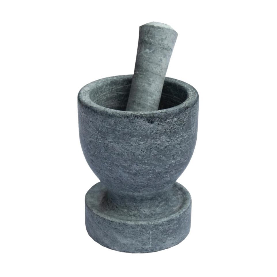 Pilão Almofariz Socador Grande em  Pedra Sabão 13,5 Cm