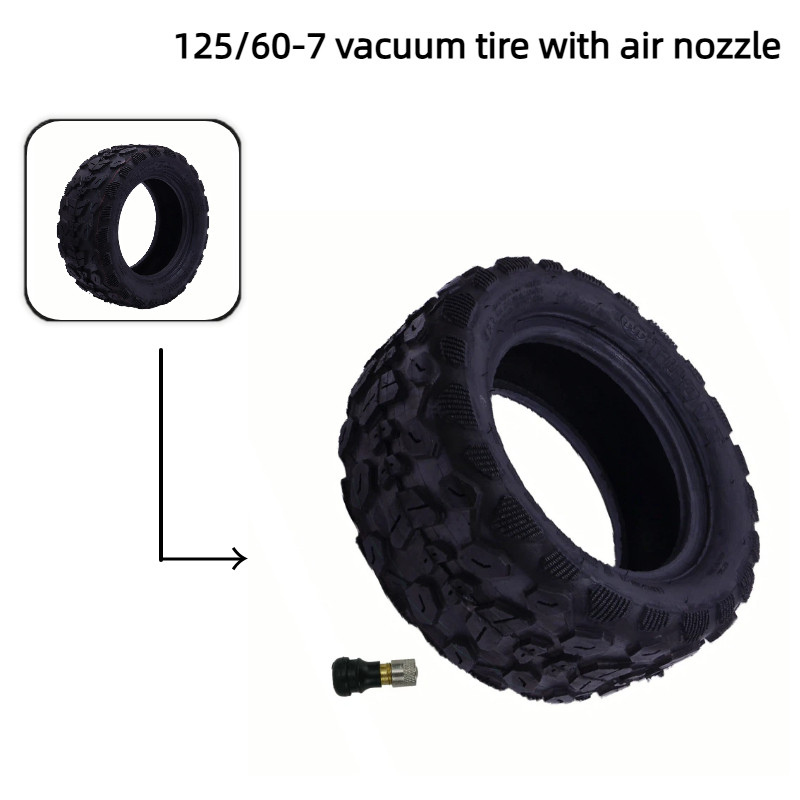 Novos Pneus A Vácuo 125/60-7 De Alta Qualidade Com Bicos De Ar Adequados Para Peças DTX De scooter Elétrica Dualtron X