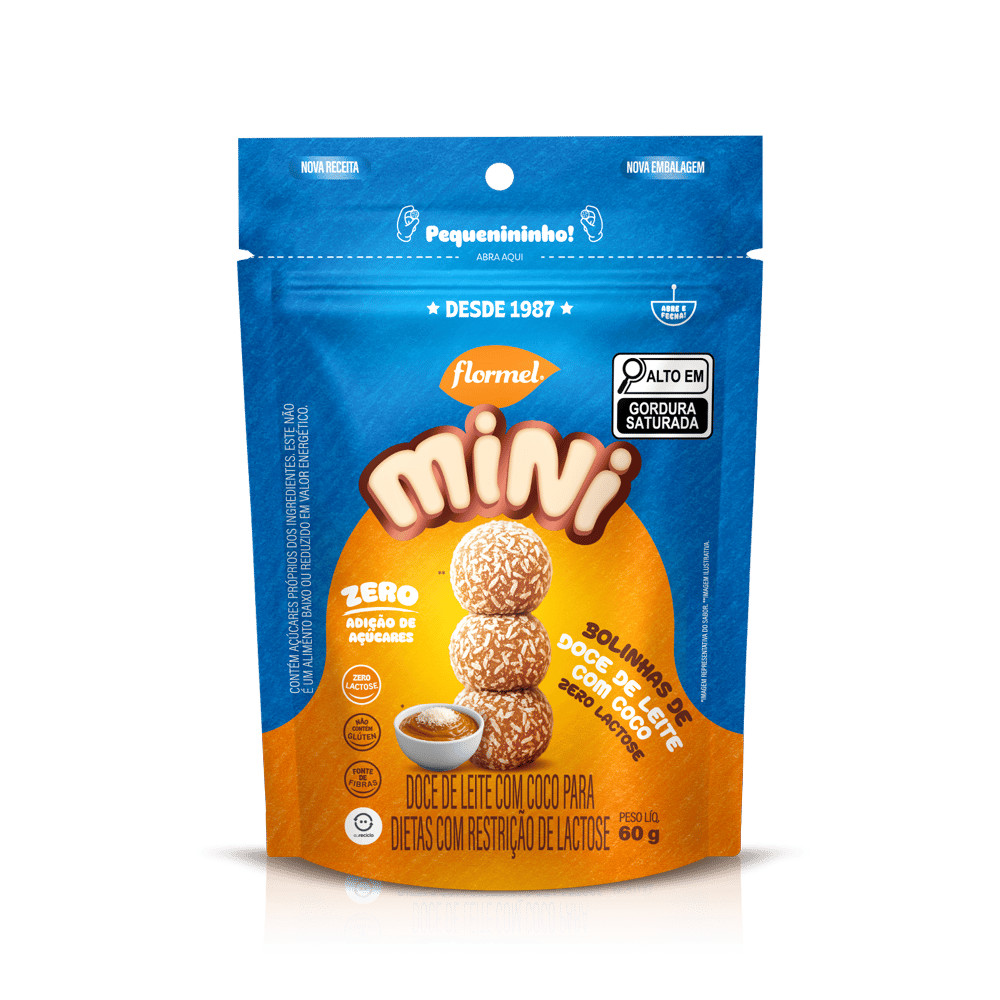 Bolinha Doce de Leite com Coco Zero Lactose 60g - Flormel