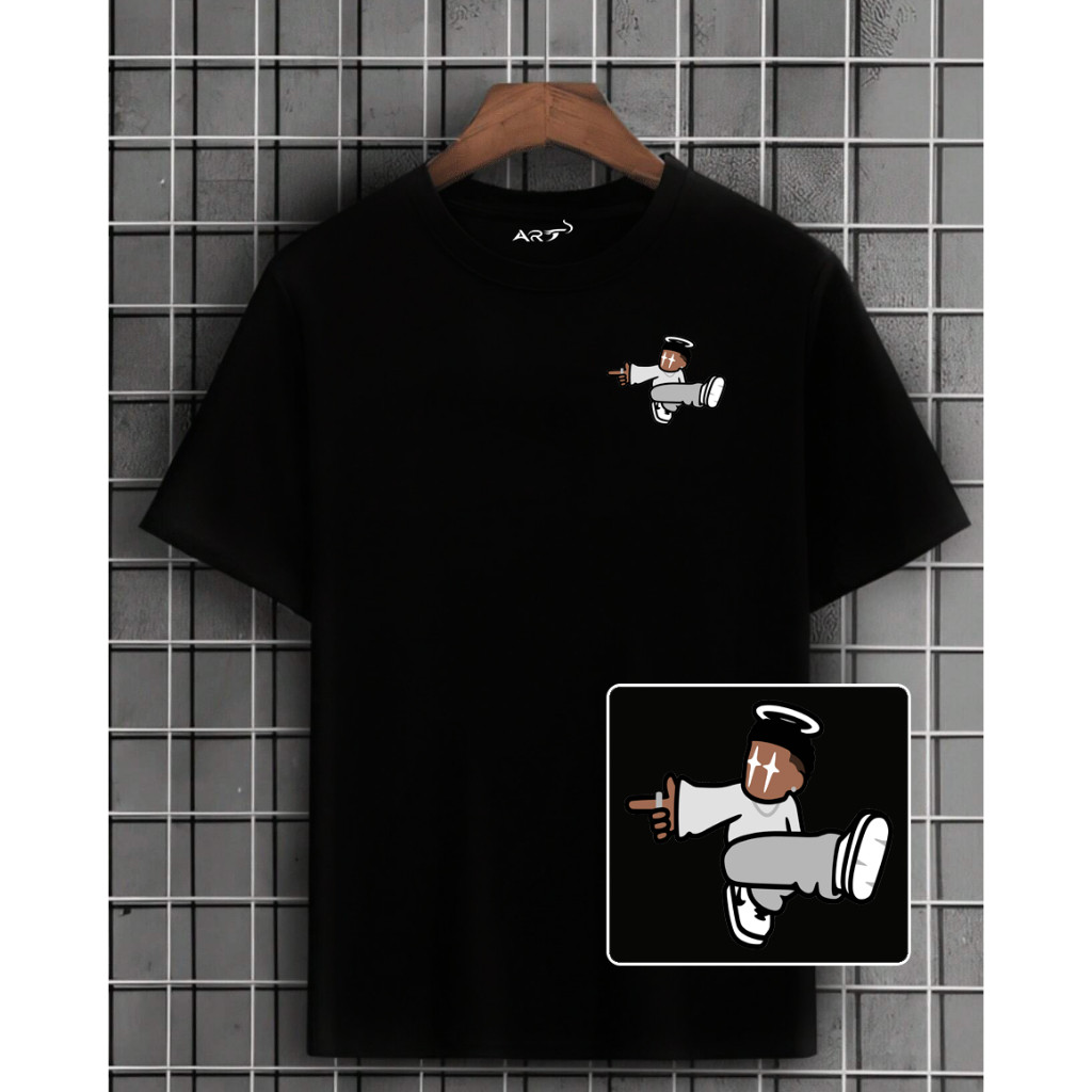 Camisa Camiseta Masculina Basica Blusa Streetwear 100% algodão Anjo Drip Trapper Skate OverSized