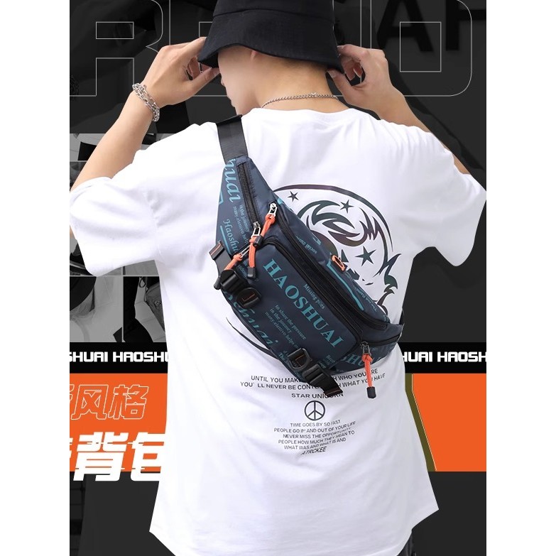 Multifuncional pequena mochila mensageiro saco de peito masculino pequeno saco lazer ao ar livre esportes cintura saco m