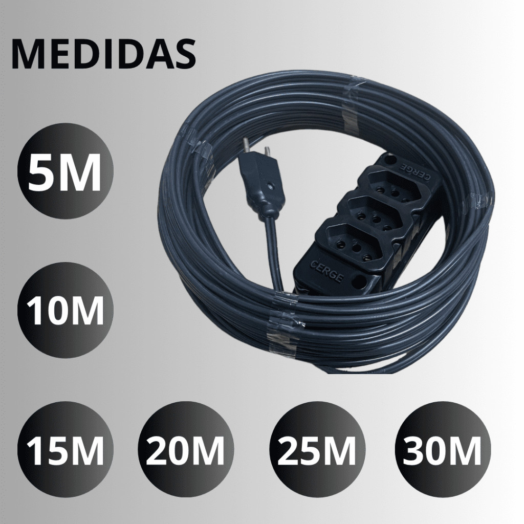EXTENSÃO CABO PP 2X2,5MM - 32 filamentos REFORÇADA