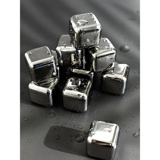 Cubos de gelo de aço inoxidável 304, cubos de gelo reutilizáveis, mais frio do que o coração anterior, não derrete, bebi
