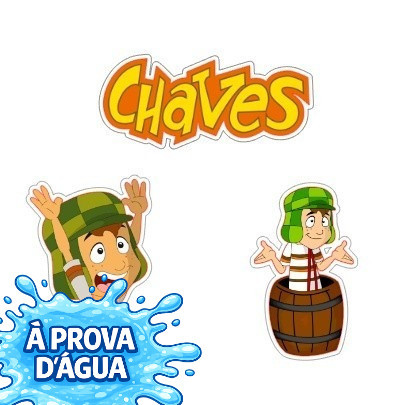 100 Adesivos a prova de d agua apliques CHAVES   Tags   Festa  para   e  tag adesivo aplique vinil