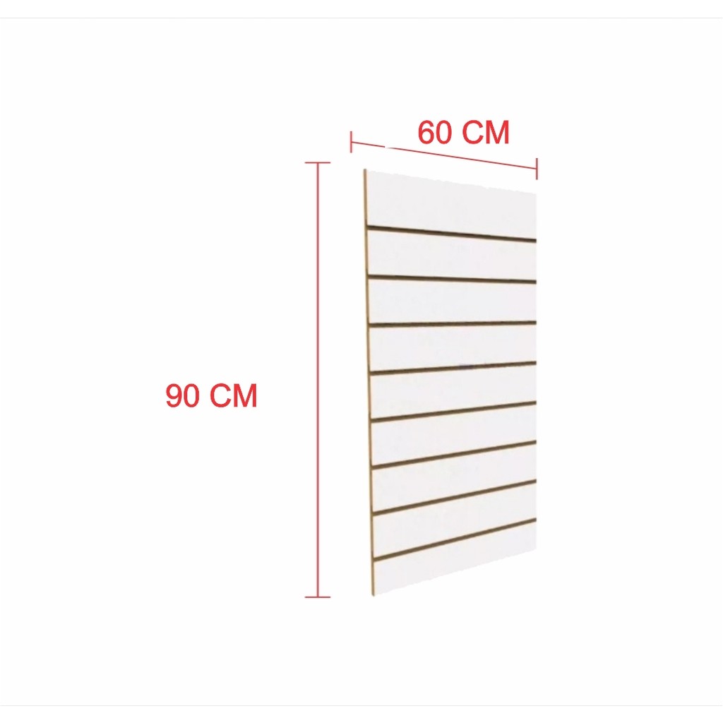 Painel canaletado 90x60 Branco kit placa mdf loja canaletado canelado E-nichos