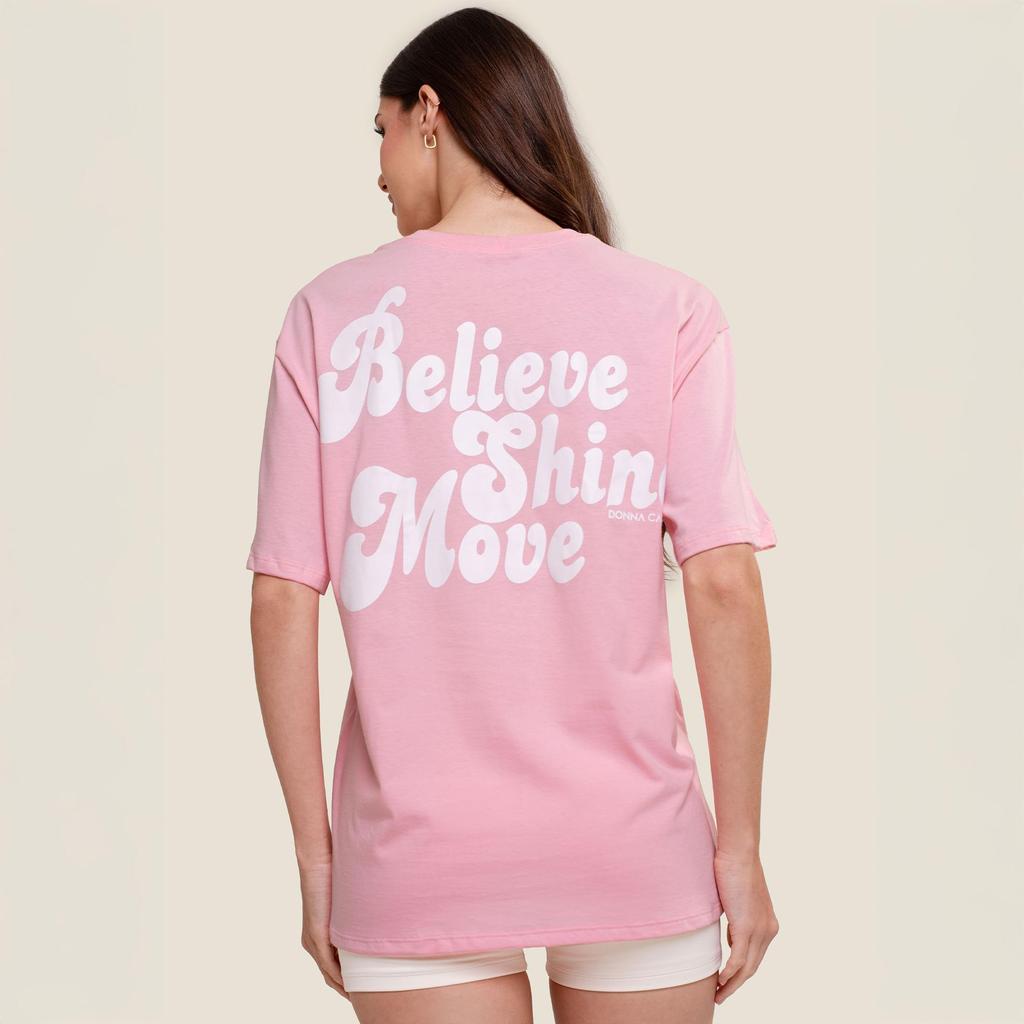 Blusão Oversized Feminino Rosa Sandy Com Estampa Emborrachada