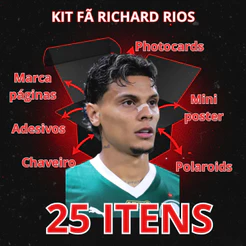 Kit Fã Richard Rios Photocards, Polaroids, Adesivos e Brindes - Presente Criativo Jogador de Futebol
