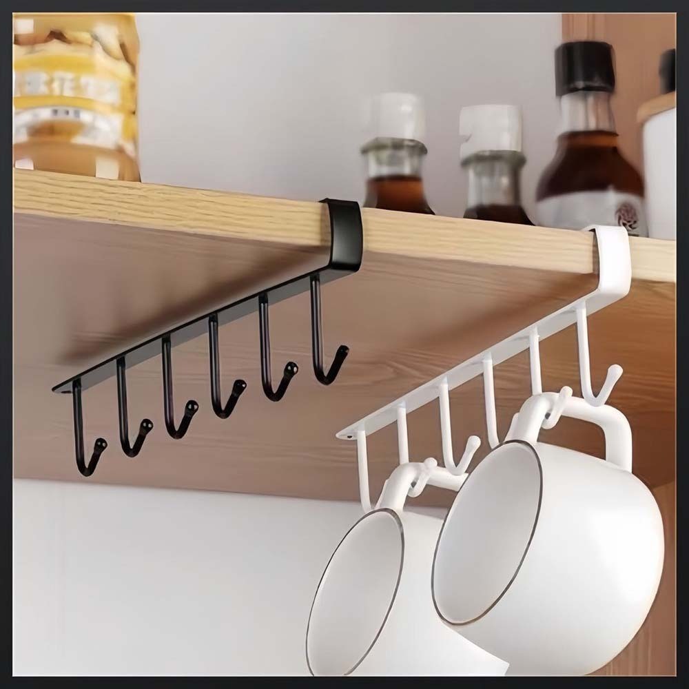Suporte De Metal Porta Xícaras Canecas Utensílios Em Geral Para Pendurar No Armário