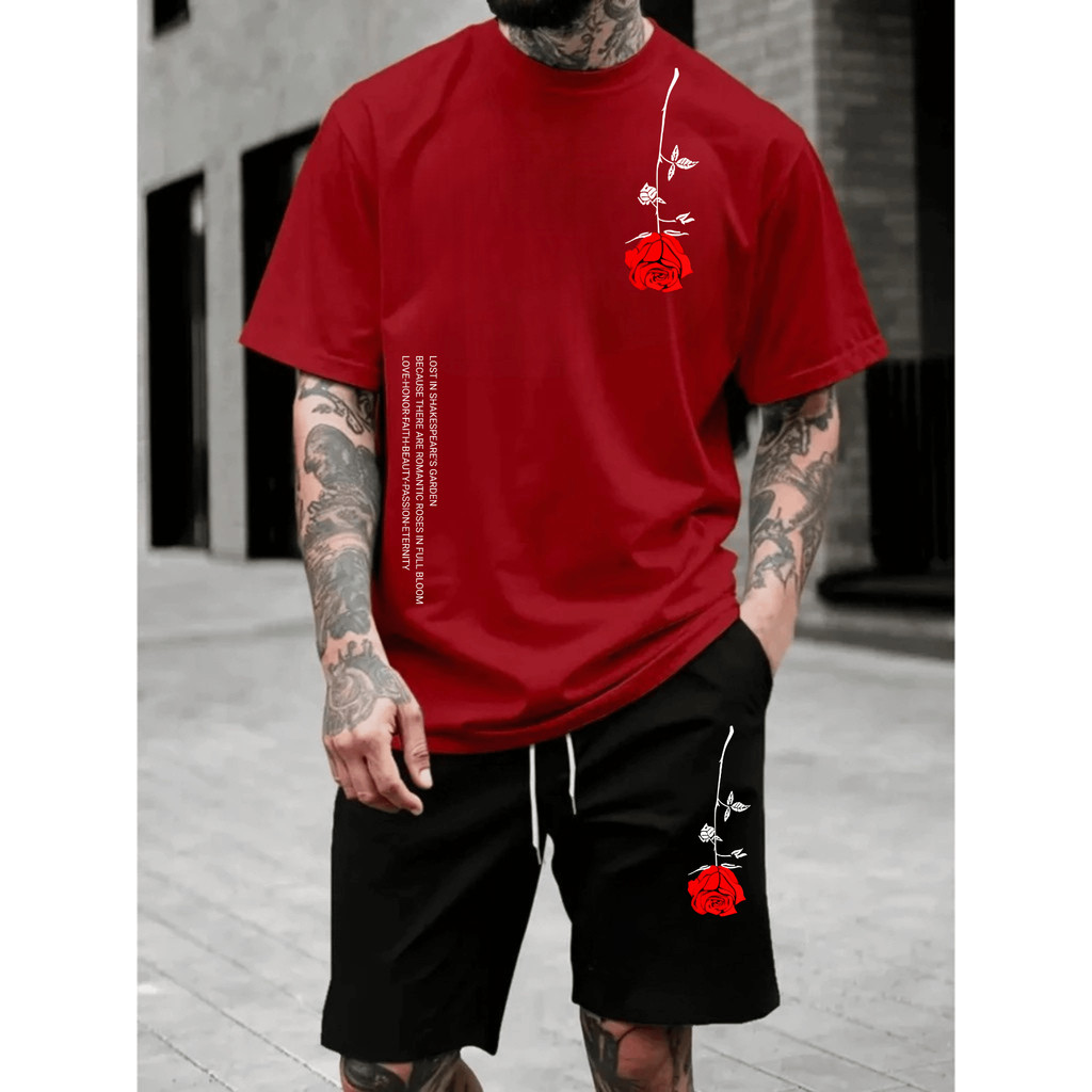 Conjunto Streetwear Floral Camiseta Varias Cores 100% Algodão + Short Preto Mauricinho Tactel em Oferta na Shopee