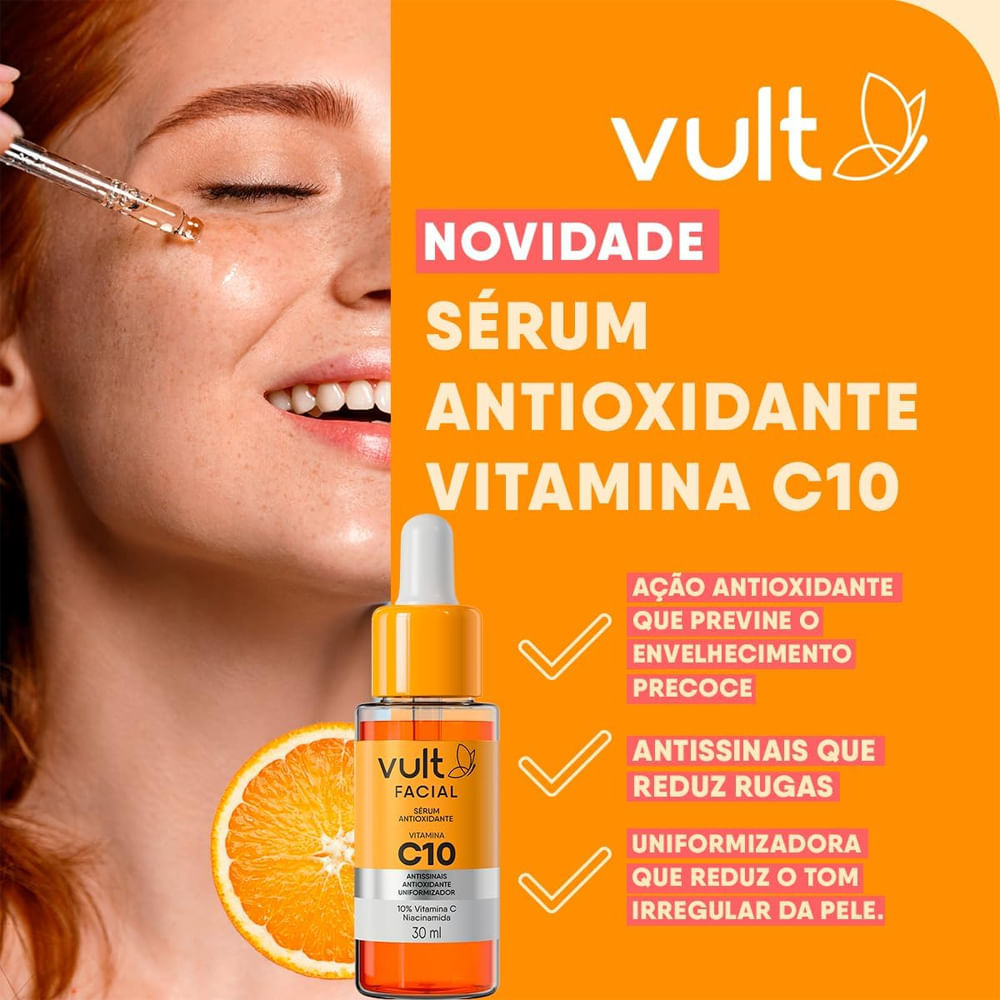 Detalhes do Sérum Facial Antioxidante Vult Vitamina C10 30ml