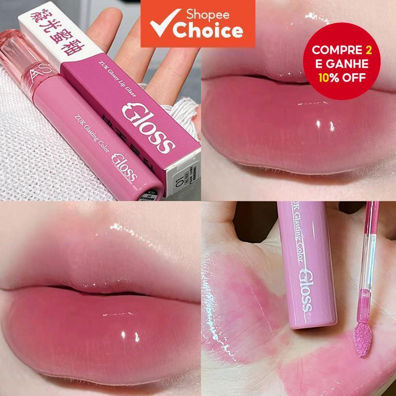 ZUK Mel Esmalte Espelho Labial Água Luz Hidratante Lábios Rechonchudos Macio Menina Batom Acessível em Oferta na Shopee