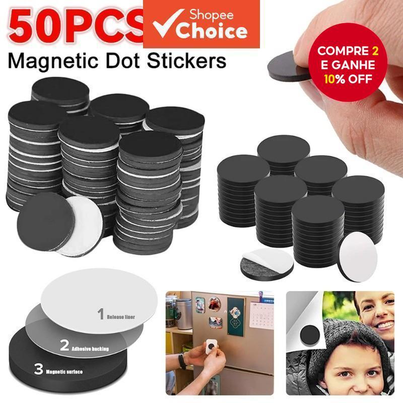 Pontos Magnéticos Autoadesivos Redondos-Folhas Flexíveis De Borracha Macia Para Projetos De Geladeira , Escritório E DIY em Oferta na Shopee
