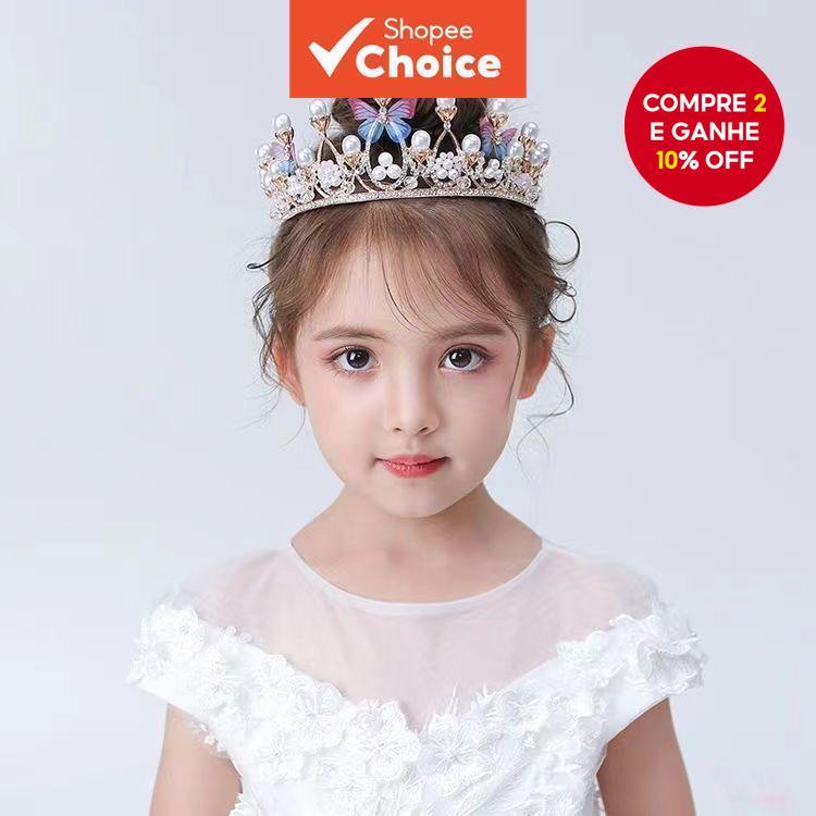 Coroa De Princesa Coreana Para Meninas – Chapéu De Festa De Aniversário Com Enfeites De Pedra Tiara Infantil