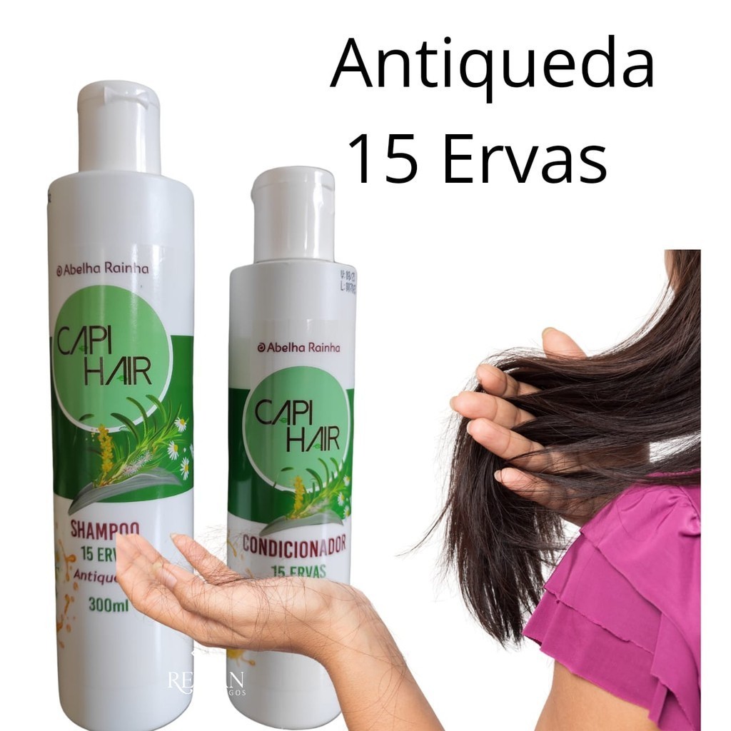 Shampoo e Condicionador  Anti - queda 15 Ervas Abelha Rainha em Oferta na Shopee