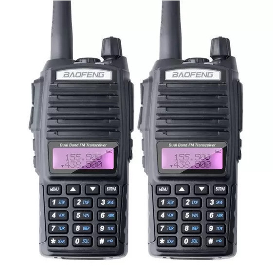 Kit 2 Unidades Rádio Comunicador HT Walkie Talkie Dual Band UV-82 Rádio FM Com Fone em Oferta na Shopee