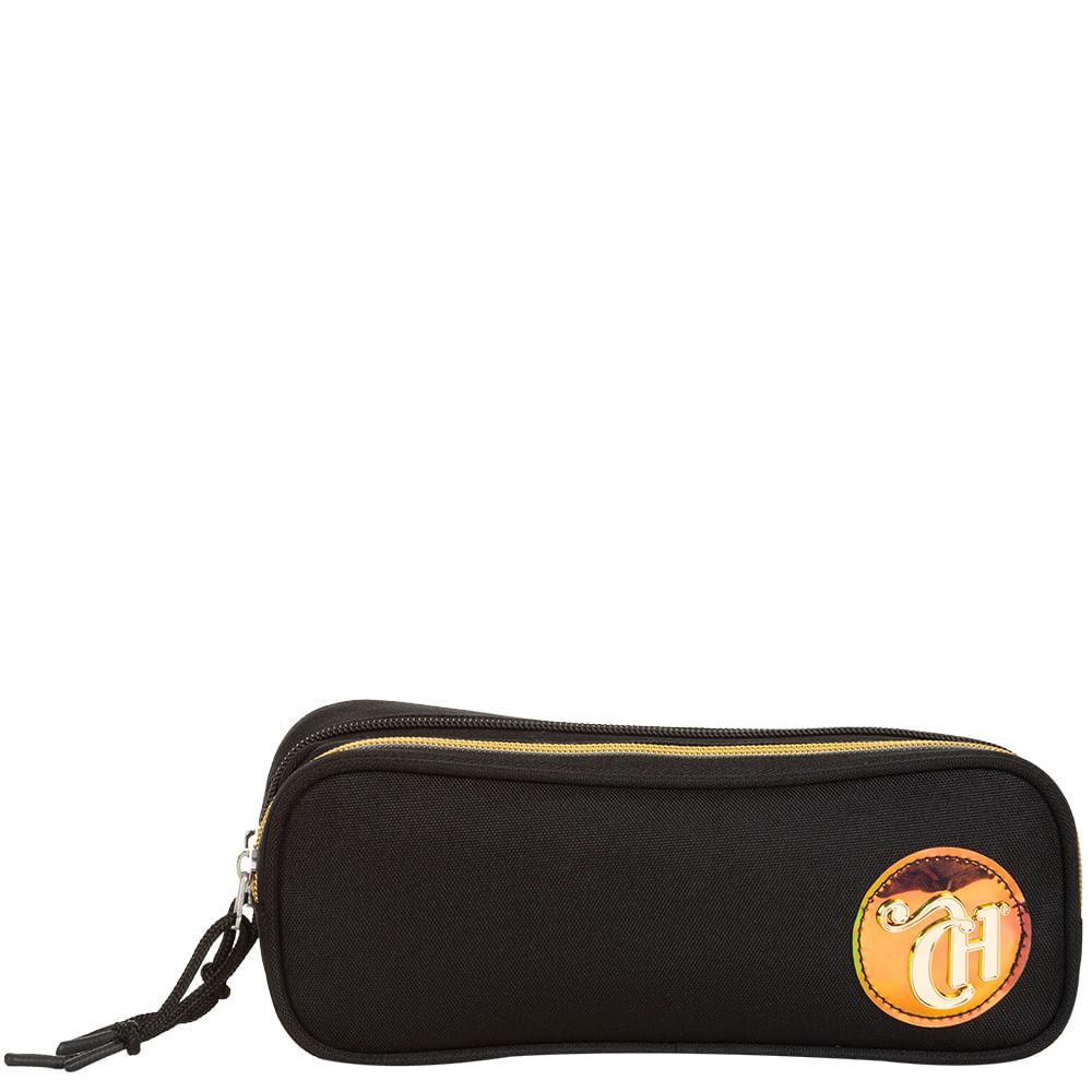 Estojo 2 Compartimentos Capricho Candy - Preto em Oferta na Shopee