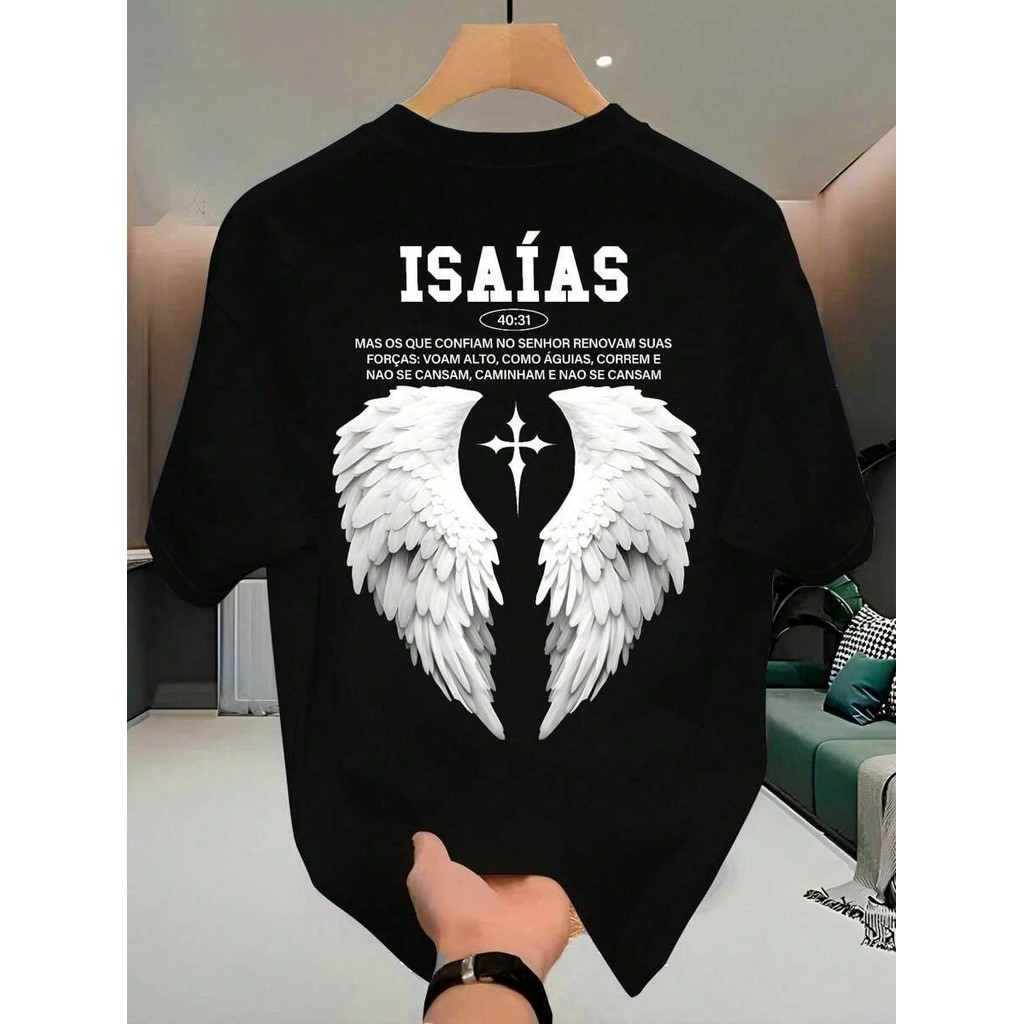 [Camiseta Premium em Algodão Puro]CC Camiseta Evangélica Cristã Unissex 100% Algodão Masculina e Feminina Estampada Isaí