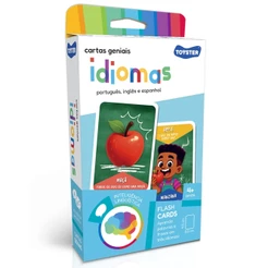 JOGO DE CARTAS GENIAIS IDIOMAS TOYSTER PORTUGUÊS INGLÊS ESPANHOL EDUCATIVO APRENDER MESA IDIOMAS EUA