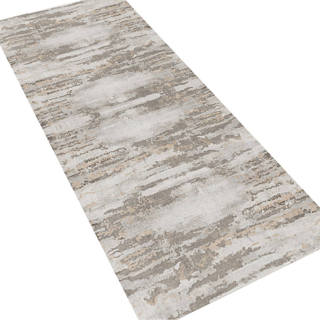 Tapete Passadeira Minimalista Cinza 50 x 120 impermeável Jolitex Vinci Novara