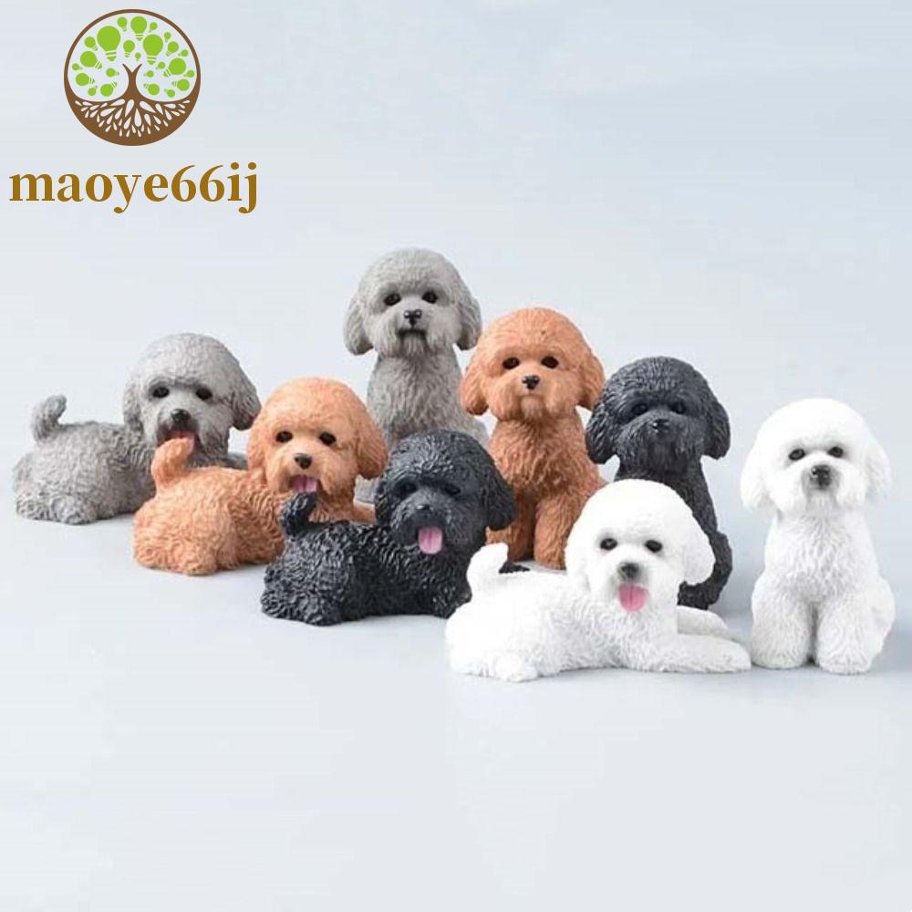 MAOYE66 Figuras De Cachorro Poodle , Estatueta Em Miniatura De Artesanato Resina , Mini Ornamento De Animal , Modelo De 