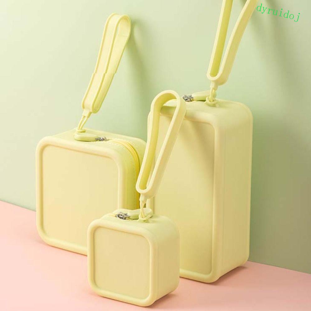 DYRUIDOJ1 Bolsa Cosmética De Silicone , De Moedas Morandi Color Armazenamento Multifuncional , Cor Sólida