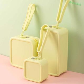 DYRUIDOJ1 Bolsa Cosmética De Silicone , De Moedas Morandi Color Armazenamento Multifuncional , Cor Sólida