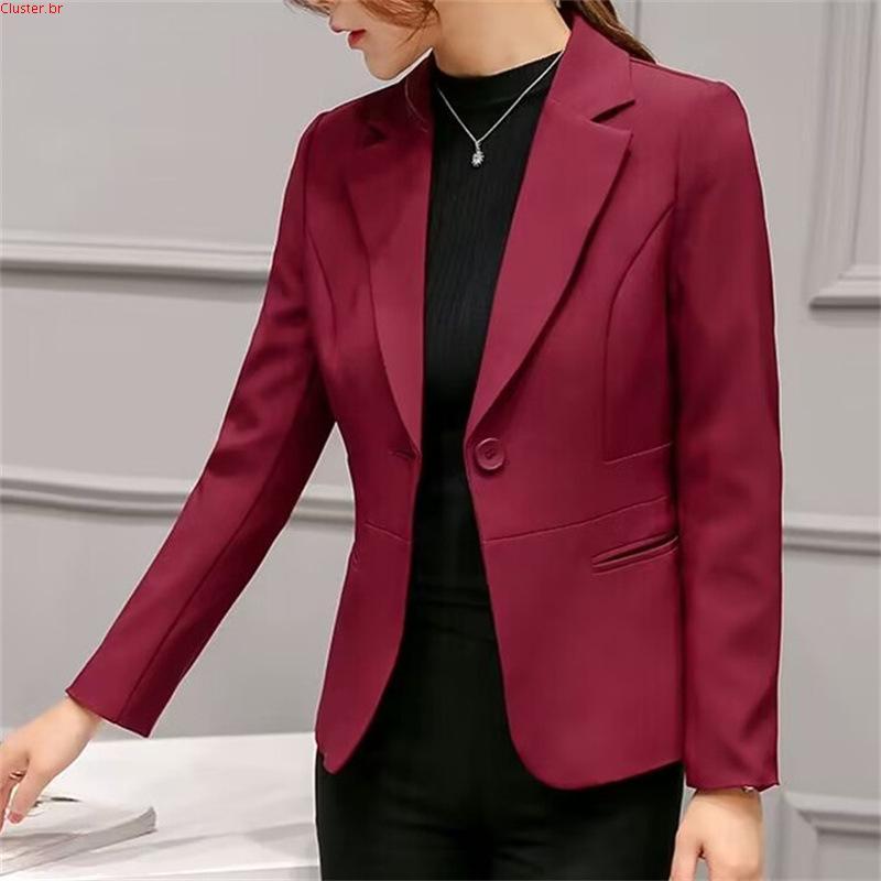 Do mulher alfaiate com forro Plus Size alongado blazer max Preto Social Magro Longo Bengal Curto