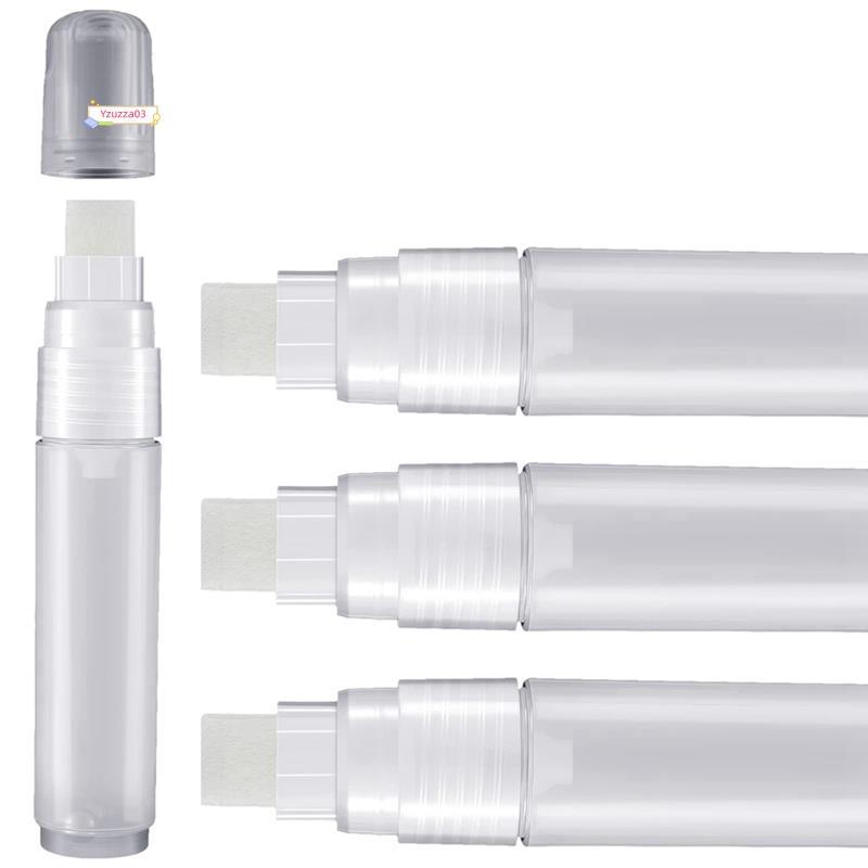 4 Pacote Canetas De Pintura 15mm Marcador Permanente Acrílico Vazio Claro Branco Caneta Ponto Fino Marcadores Recarregáv