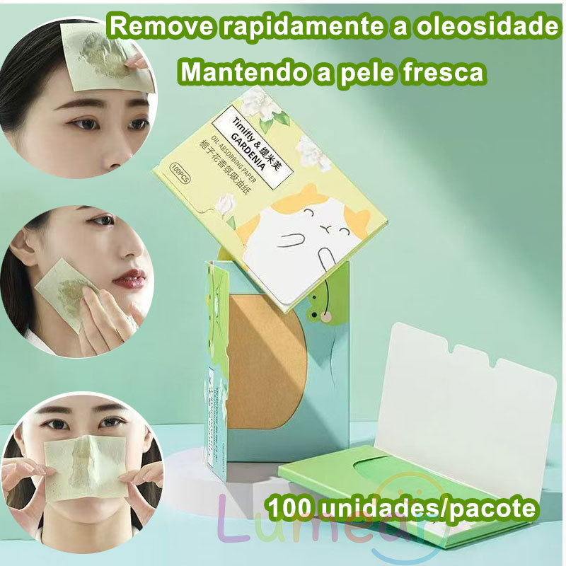 100 Peças Beleza Mágica Absorvente De Óleo Extração De Papel Carvão De Bambu Facial Chá Verde Fragrância Seca 100 Peças