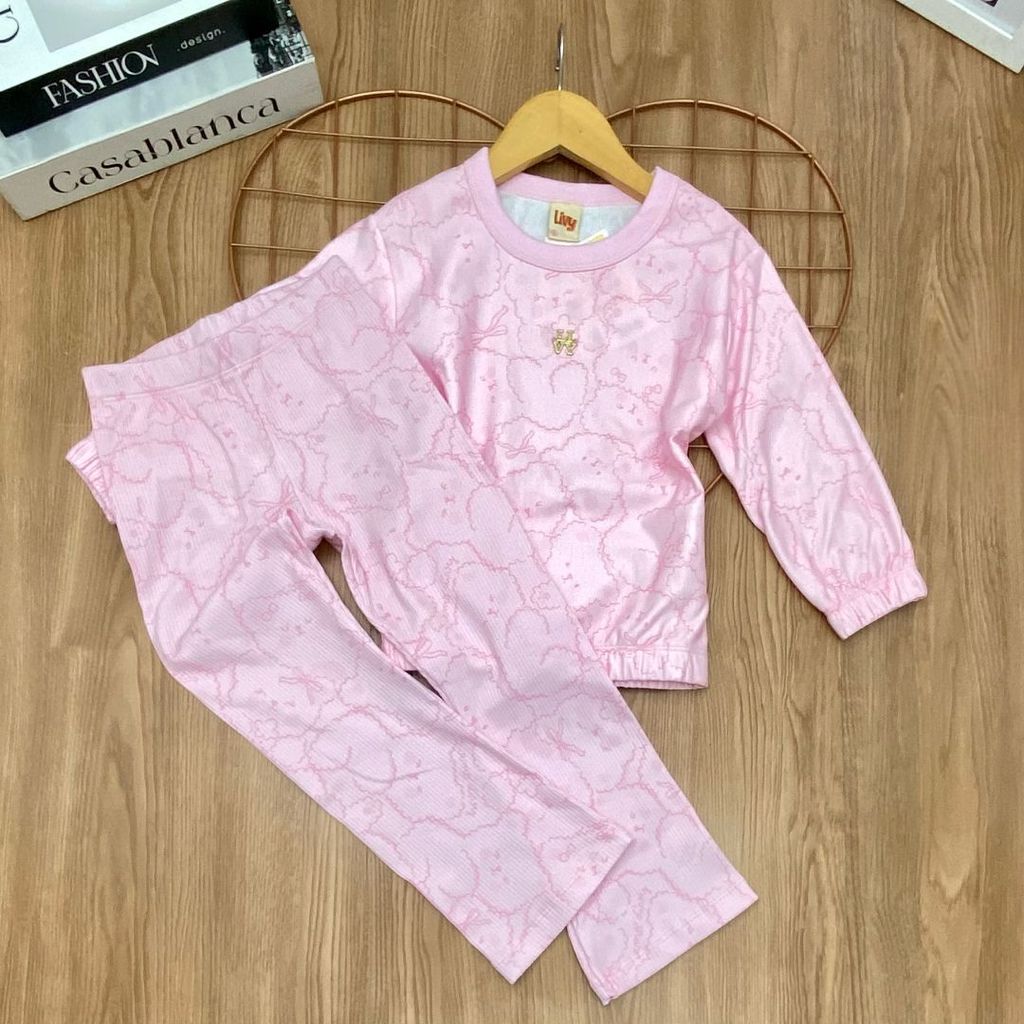 Lindo Conjunto Blusa De Frio+ Calça Flere Ribana Moda Inverno Meninas 4 Á 10 Mini Diva
