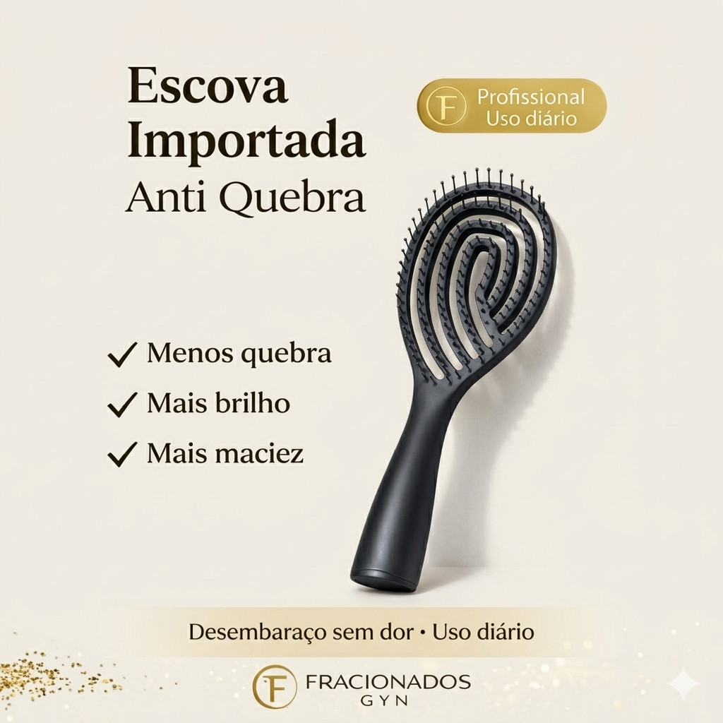 Escova Desembaraçante Importada Anti Quebra Cerdas Flexíveis Uso Diário Cabelo Sem Dor Anti Frizz