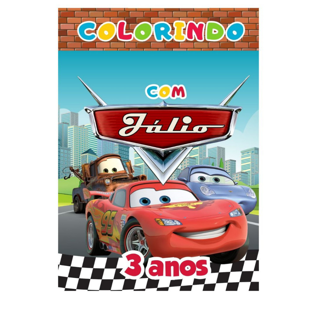 Livro de colorir Relâmpago Mcqueen lembrancinha