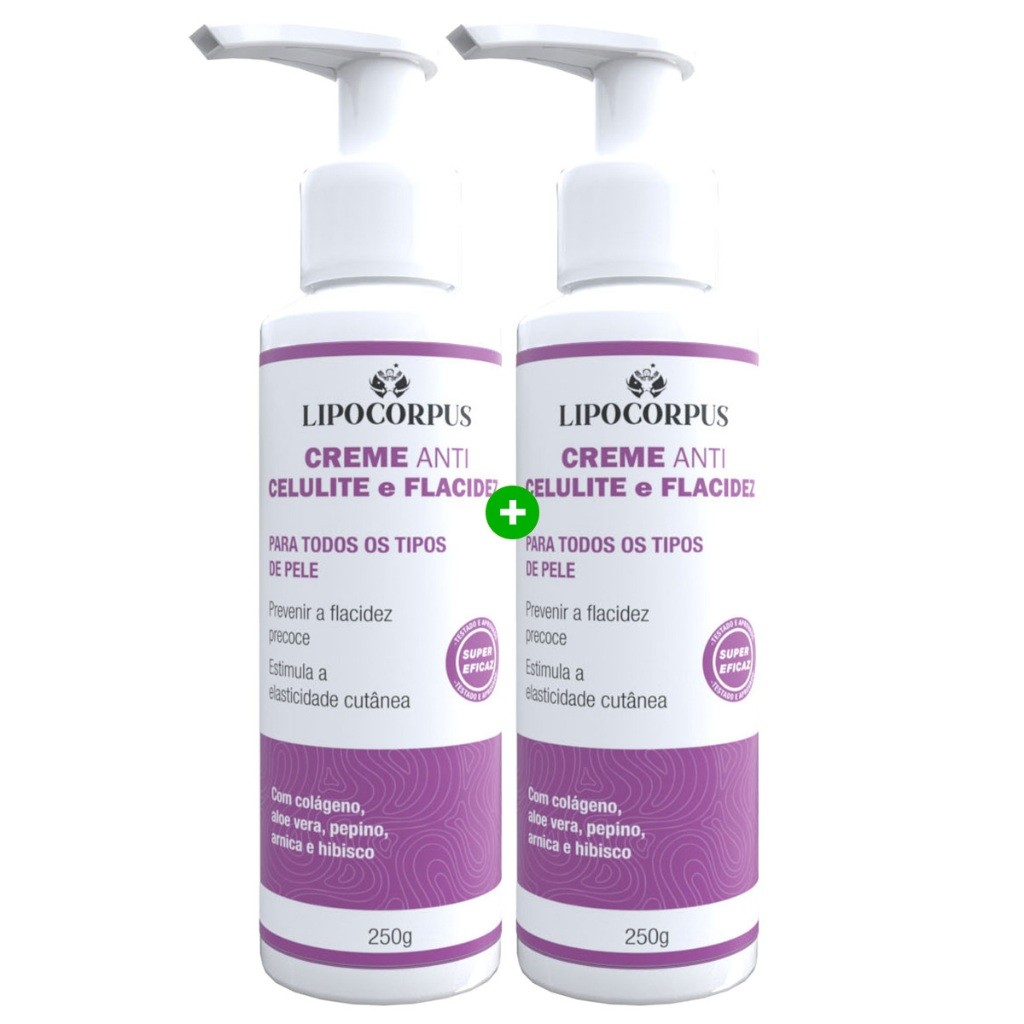 Creme Anti Celulite e Flacidez Barriga, Coxas e Braços Ação Poderosa | Qualidade Lipo Corpus - 250g