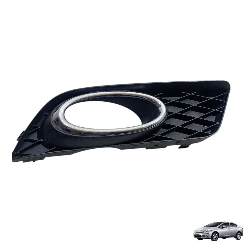 Grade Farol Milha Dianteira Direita Honda Civic 2012 2016 Preto Direito