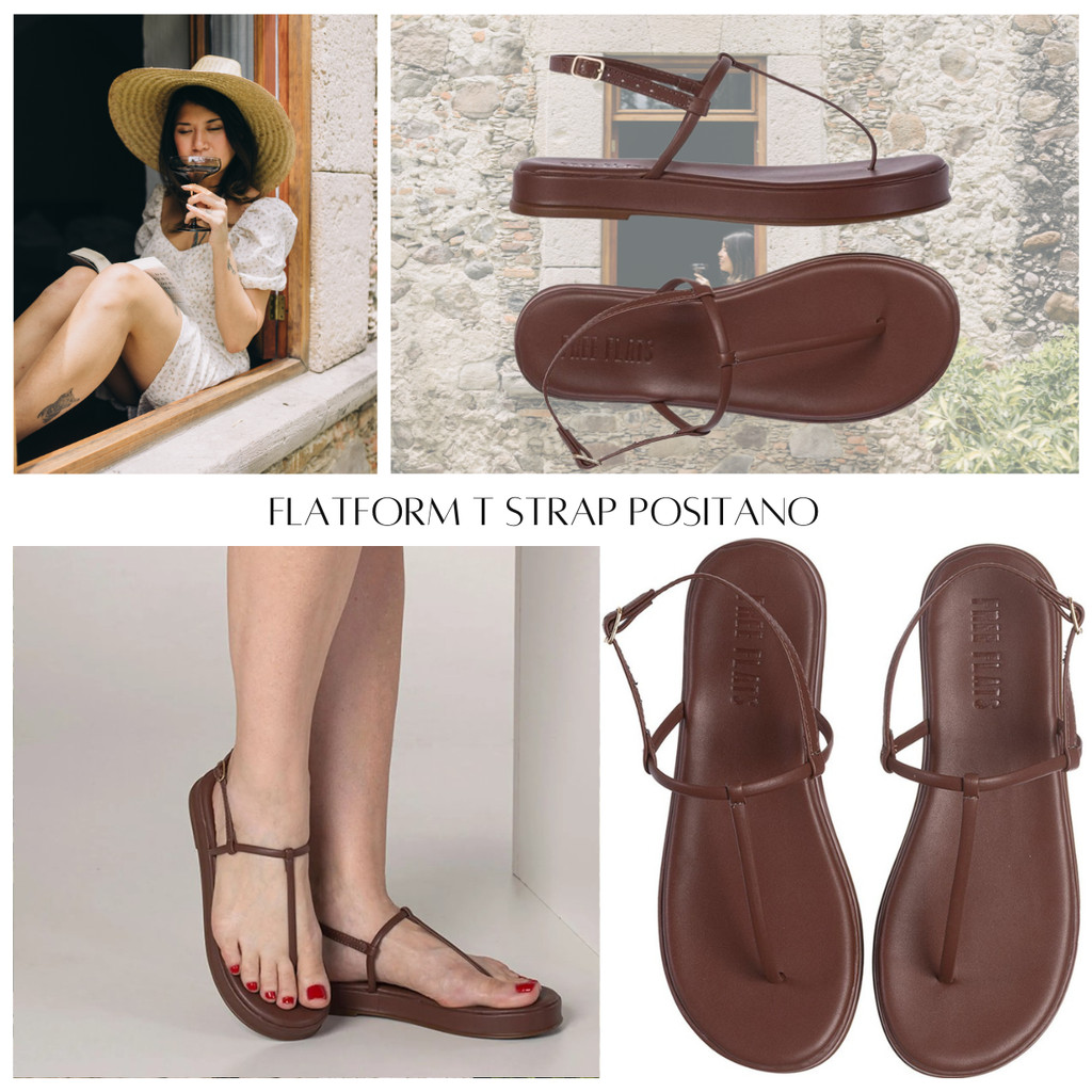 Sandália Papete Feminina Flatform T Strap Conforto Leve Elegante e Moderna