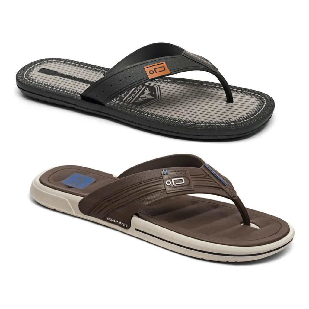 Kit Chinelo Masculino Danper Original Sandália Ortopédica Anatômica Adulto Confortável Leve Macio Nuvem Antiderrapante