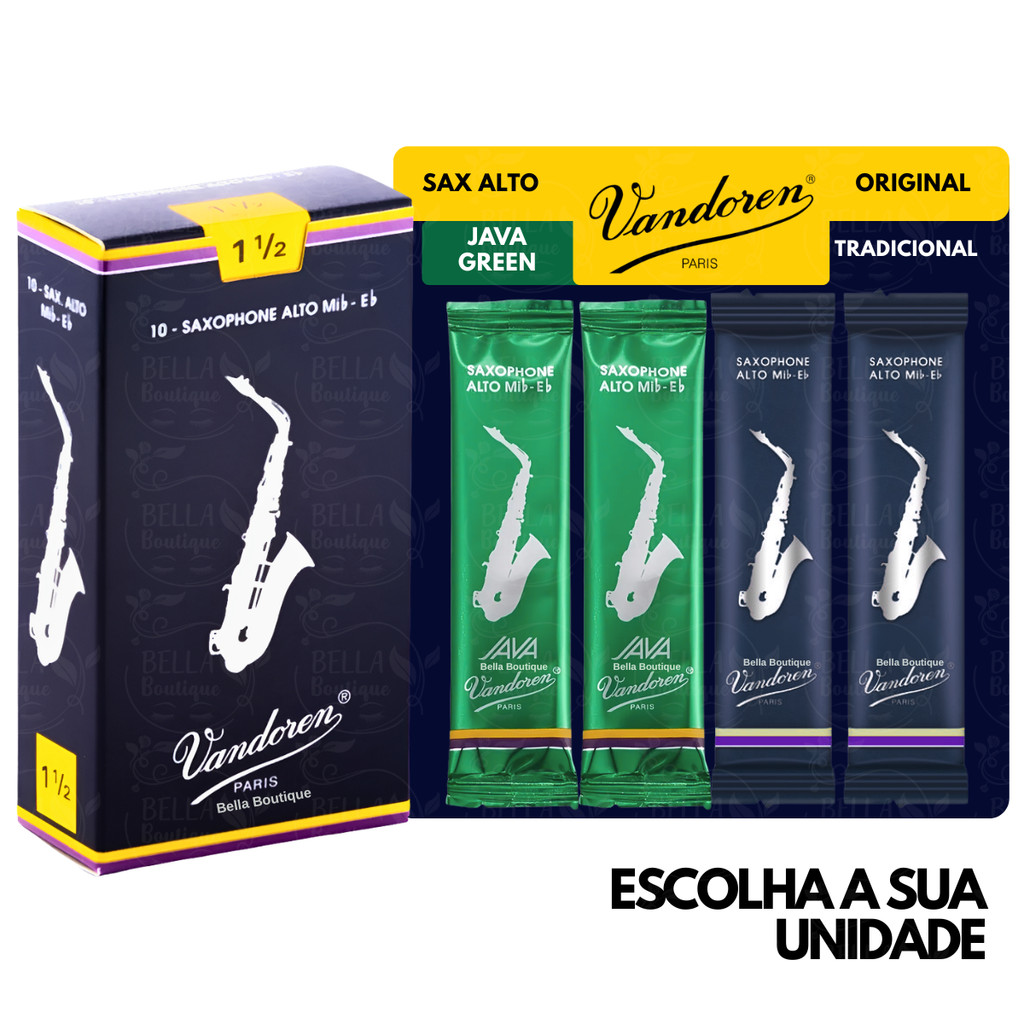 Palhetas de Bambu para Sax Alto Vandoren - 2 ou 1 unidades em Oferta na Shopee