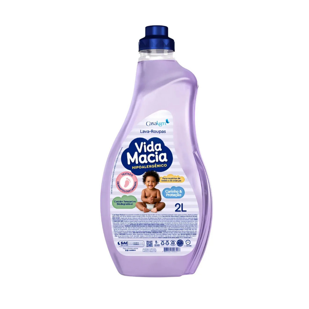 Casa KM Vida Macia Lava Roupas Líquido Vida Macia  2L