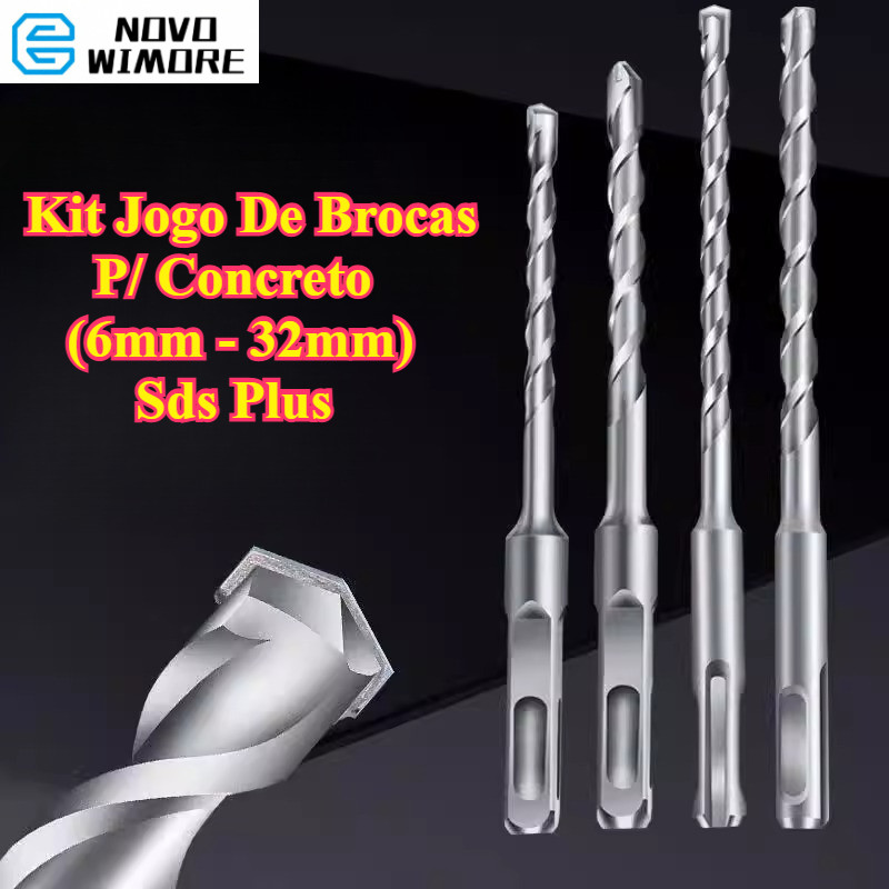 [WJGJ] Kit Jogo De Brocas P/ Concreto (6mm - 32mm) Sds Plus