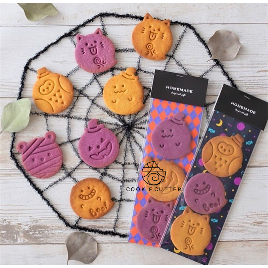 Japonês novo estilo dos desenhos animados Halloween biscoito molde abóbora múmia coruja gato tridimensional molde selo