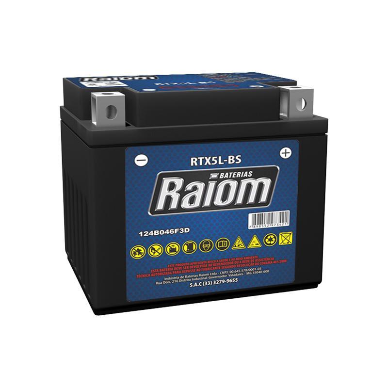 Bateria Moto Raiom RTX5L-BS 12V Selada