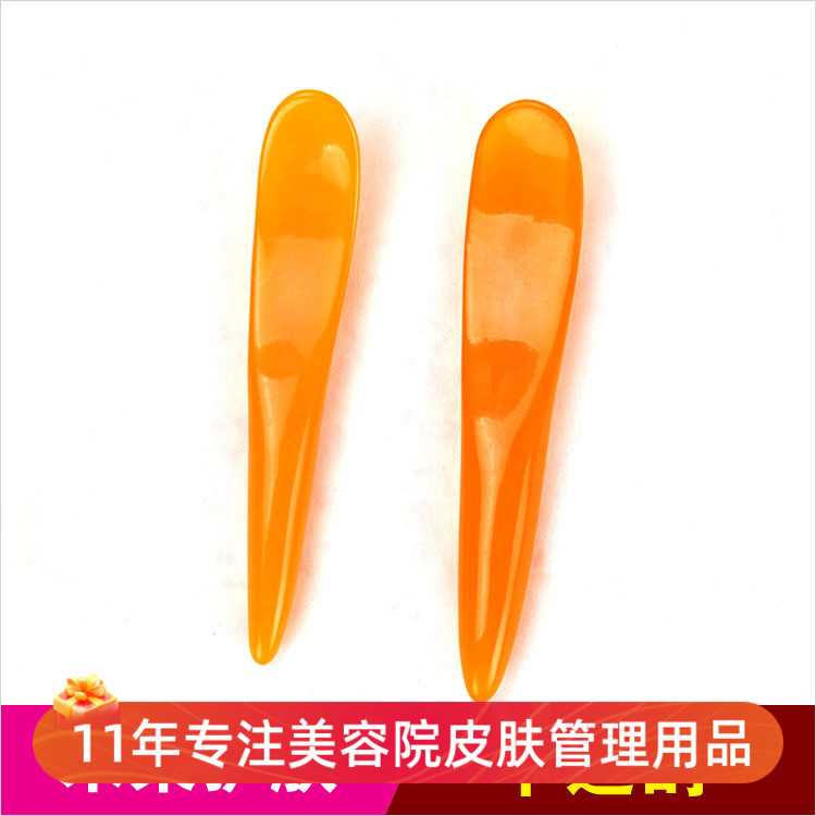 Vara Menstrual de cera de abelha em forma de colher, bastão de massagem Facial, bastão de resina meio lado, colher de ra