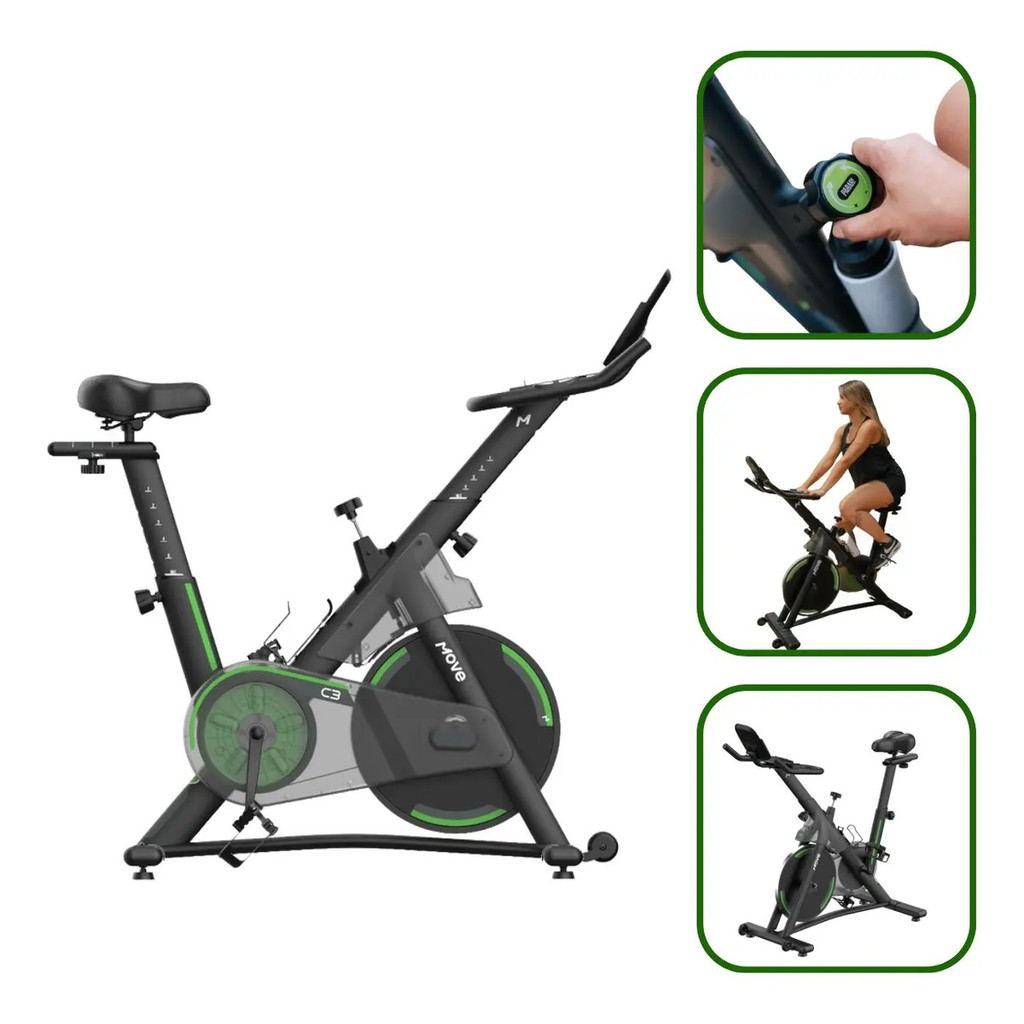 Bicicleta Ergométrica C3 Movement Original Spinning Indoor Bluetooth Carga Magnética